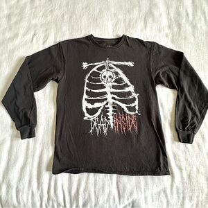Teen Hearts Shirt Mens Medium Dead Inside Skeleton Graphic Goth Punk Halloween